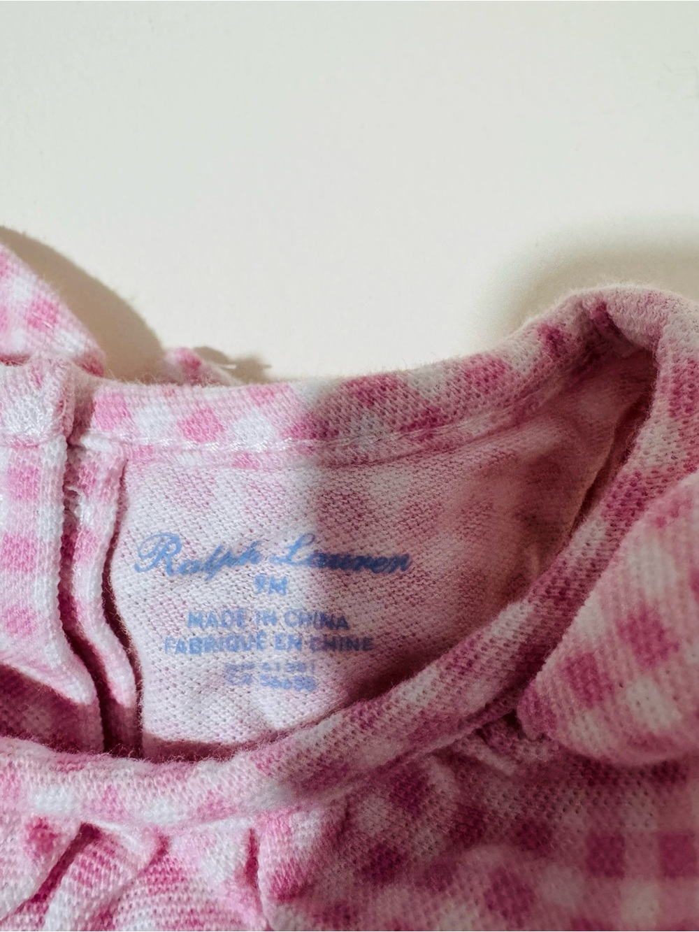 Ralph Lauren Pink Gingham Ruffle Baby Bubble Romper - Picture 2 of 4